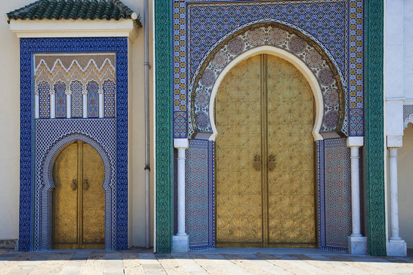 无人,宫殿,栏杆,横图,室外,白天,正面,旅游,度假,建材,门,标志建筑,地标,建筑,非洲,摩洛哥,阴影,光线,材料,瓷砖,影子,墙,围栏,娱乐,建设,护栏,墙砖,墙壁,墙面,阳光,门框,享受,休闲,金色,旅游胜地,放松,建造,宫廷,阿非利加洲,王宫,摩洛哥王国,菲斯,彩图,皇宫,墙面砖