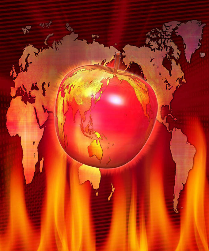 无人,竖图,室内,白天,正面,热情,数码,科技,海洋,苹果,火,水果,阴影,新鲜,网络,火焰,世界地图,地球,陆地,生食,食品,果实,高光,几何,计算机图形,燃烧,合成,全球,食物,地理,国家,有机食品,绿色食品,电脑合成图,数码合成图,大陆,世界,合成图,写实,具体,具象,彩图,大洋,大洲