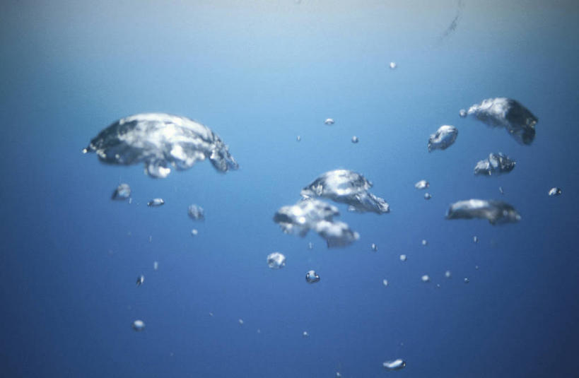 无人,横图,室内,特写,白天,正面,水,波纹,透明,液体,气泡,水滴,涟漪,漩涡,水泡,水珠,蓝色,水纹,泡泡,圆弧,理智,沉静,冷色,高深,冷淡,彩图