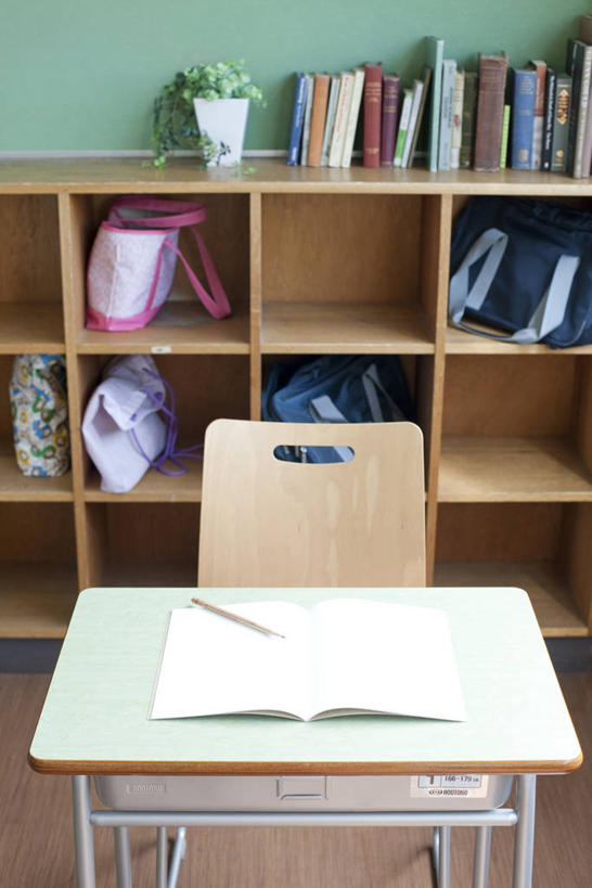 无人,学校,竖图,室内,白天,正面,桌子,书籍,椅子,一把,一排,许多,阴影,整齐,并列,并排,反射,笔,影子,墙,办公用品,很多,书桌,校园,架子,墙壁,墙面,文具,排列,绿色,课桌,学习用品,书本,打开,翻开,教室,支撑,文具用品,固定,一支,课堂,队列,平行,掀开,书,图书,彩图