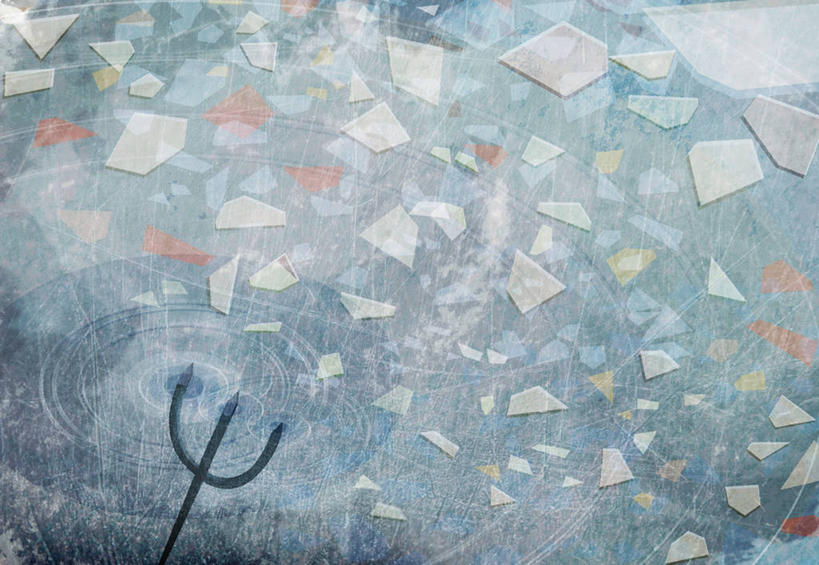 无人,横图,插画,室内,白天,仰视,竞争,数码,科技,许多,对抗,阴影,冲突,网络,高光,几何,计算机图形,合成,图画,破坏,破损,画,武器,战争,损坏,电脑合成图,数码合成图,攻击,威胁,合成图,对立,矛盾,兵器,防御,漫画,写实,具体,具象,敌对,挫败,斗争,抗拒,抗衡,杀伤,威慑,三叉戟,长兵器,危险,彩图,低角度拍摄