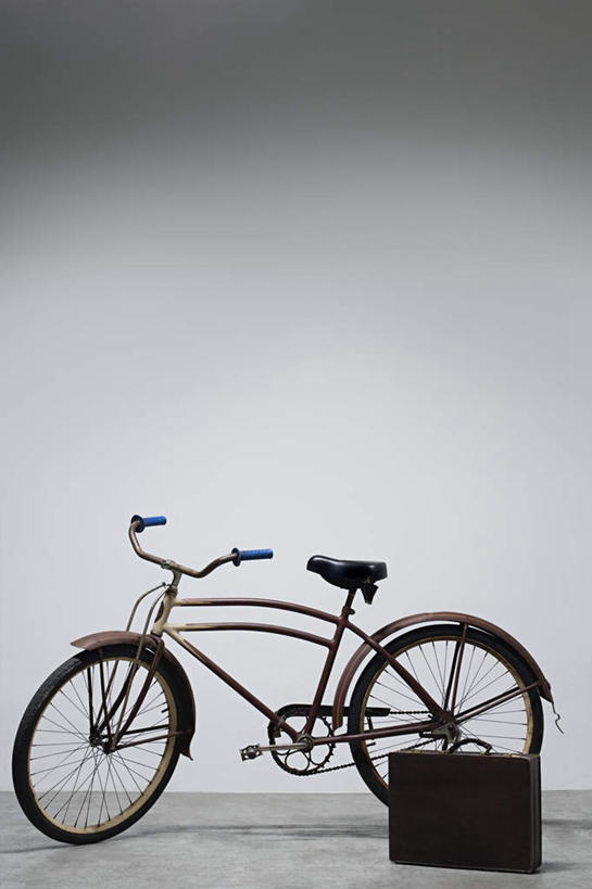 无人,竖图,室内,白天,正面,自行车,静物,灰色背景,包,公文包,车,脚踏车,一个,交通工具,摄影,影棚,单个,公事包,载具,彩图,影棚拍摄,拍摄