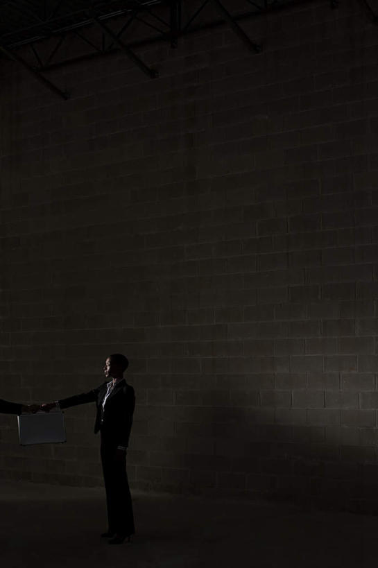 西方人,两个人,同事,商务人士,商务女性,站,竖图,室内,夜晚,正面,成功,合作,团队,集体,信心,照明,欧洲,非洲,黑人,欧洲人,握,阴影,套装,光线,包,公文包,影子,墙,灯光,拿,拿着,注视,队伍,墙壁,墙面,灯,灯具,观察,看,站着,握着,公事包,观看,聚光灯,照亮,察看,领导,照明设备,成就,关注,商务装,合伙,领袖,工薪阶层,年轻女性,女人,女性,非洲人,白领,上班族,站立,半身,彩图