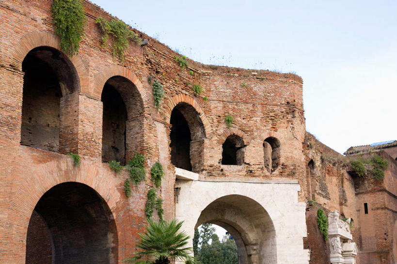 无人,横图,室外,白天,仰视,旅游,度假,石头,名胜古迹,植物,门,标志建筑,地标,建筑,棕榈树,叶子,意大利,欧洲,罗马,遗迹,石子,墙,拱门,绿叶,首都,古迹,文物,娱乐,建设,古建筑,废墟,墙壁,墙面,树,树木,蓝色,绿色,蓝天,天空,自然,门框,天,享受,休闲,嫩叶,旅游胜地,放松,生长,晴朗,成长,南欧,古文明,棕榈叶,万里无云,意大利共和国,叶,叶片,石块,岩石,晴空,晴空万里,彩图,低角度拍摄