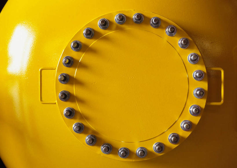 无人,横图,室内,白天,正面,钢铁,圆形,排列,一个,黄色,容器,储油罐,工业,单个,储藏,螺母,储存,队列,彩图,贮存