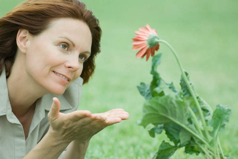 西方人,一个人,站,横图,室外,特写,白天,正面,植物,叶子,欧洲,欧洲人,仅一个女性,仅一个人,阴影,朦胧,模糊,盛开,光线,影子,绿叶,非洲雏菊,雏菊,花,花瓣,花朵,花卉,鲜花,一朵,粉色,阳光,花蕊,双手摊开,站着,仅一个中年女性,嫩叶,菊花,女人,女性,中年女性,白种人,叶,叶片,站立,半身,彩图