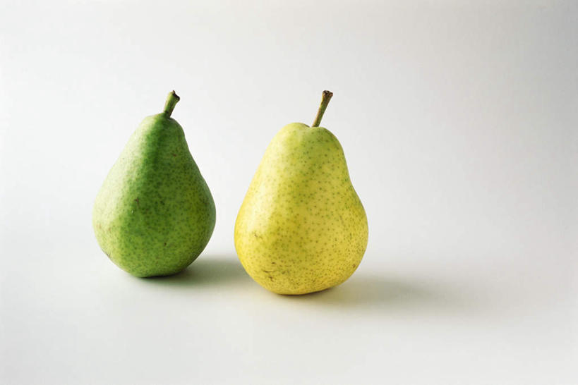 无人,横图,俯视,室内,特写,白天,白色背景,静物,水果,阴影,新鲜,影子,生食,食品,果实,食物,两个,黄色,绿色,酪梨,鳄梨,摄影,有机食品,绿色食品,影棚,油梨,樟梨,牛油果,彩图,高角度拍摄,影棚拍摄,拍摄