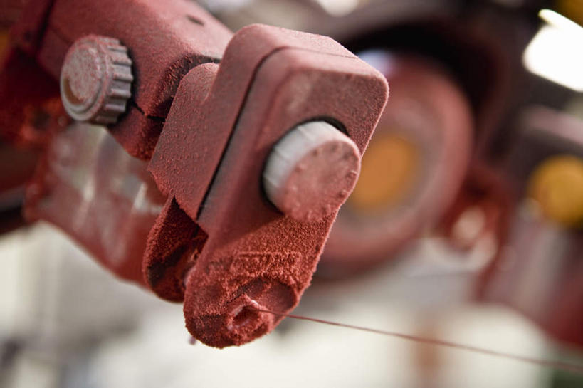 无人,工厂,横图,室内,特写,白天,正面,纺织业,机器,静物,朦胧,模糊,纺织,红色,机械,工业,纺织厂,彩图,工地,制造厂