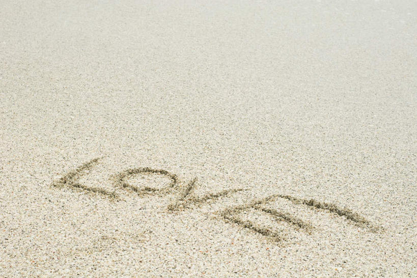 无人,横图,俯视,室外,白天,爱情,沙滩,标志,沙子,文字,字符,字母,海岸,沙地,浪漫,标识,温暖,温馨,恩爱,和睦,海滩,彩图,高角度拍摄,融洽