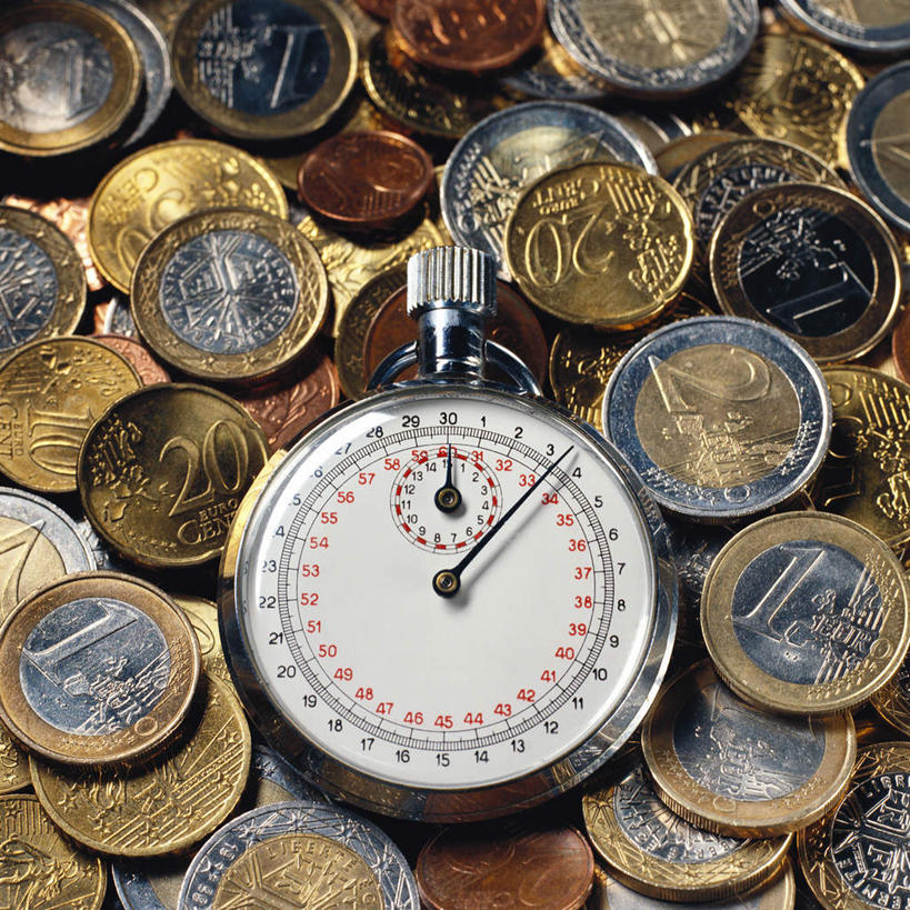 无人,方图,俯视,室内,特写,白天,钱,静物,计时器,一堆,许多,堆叠,堆积,时间,钱币,欧元,计时,秒表,金融,经济,堆,定时器,准确,精准,流通,贸易,货币,现金,硬币,彩图,高角度拍摄