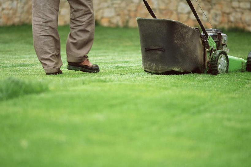 西方人,一个人,站,横图,室外,白天,侧面,机器,草地,草坪,植物,欧洲,欧洲人,仅一个男性,仅一个人,仅一个中年男性,墙,庭院,拿,拿着,墙壁,墙面,草,绿色,站着,割草机,男人,男性,中年男性,白种人,站立,半身,彩图