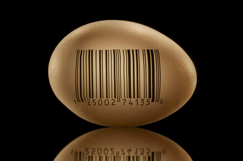 无人,横图,室内,特写,白天,正面,电子,黑色背景,信息,标签,符号,数字,蛋,鸡蛋,标识,一个,摄影,影棚,单个,条形码,编码,条码,卵,彩图,影棚拍摄,拍摄,商业
