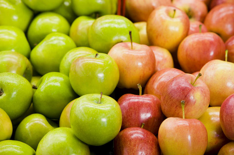 无人,横图,俯视,室内,特写,白天,苹果,水果,一堆,许多,堆叠,堆积,新鲜,生食,食品,果实,很多,食物,红色,绿色,青苹果,有机食品,绿色食品,堆,彩图,高角度拍摄