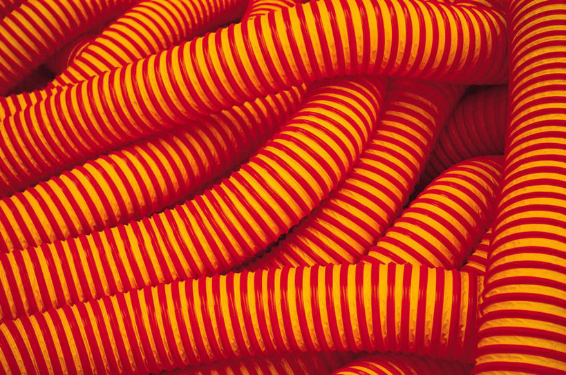 无人,横图,俯视,室内,特写,白天,装修,静物,许多,纹路,纹理,塑料,水管,装潢,塑料制品,橙色,工业,软管,耗材,肌理,彩图,高角度拍摄