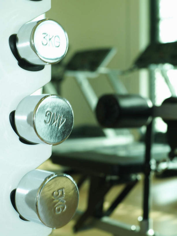 无人,健身房,竖图,室内,特写,白天,正面,窗户,地板,落地窗,静物,哑铃,金属制品,一排,朦胧,模糊,整齐,金属,墙,地面,运动器械,木地板,玻璃窗,架子,墙壁,墙面,排列,白色,四个,健身器械,队列,健身器材,彩图,健身馆,运动器材,跑步机