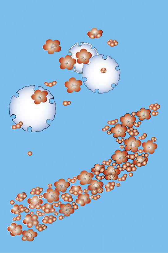 无人,竖图,插画,室内,白天,正面,数码,科技,阴影,蓝色背景,盛开,网络,杏花,高光,几何,计算机图形,合成,花蕾,图画,画,花,花瓣,花朵,鲜花,红色,白色,花苞,花蕊,电脑合成图,数码合成图,漫画,写实,具体,具象,彩图