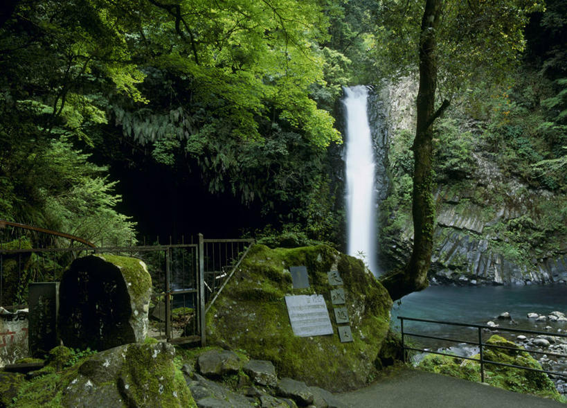 无人,栏杆,横图,室外,白天,正面,旅游,度假,石头,美景,瀑布,森林,山,山脉,树林,水,植物,静冈县,日本,亚洲,阴影,飞溅,溅,光线,石子,液体,影子,景观,山峰,水滴,围栏,山峦,娱乐,护栏,水珠,树,树木,绿色,阳光,自然,群山,享受,休闲,景色,放松,生长,成长,喷洒,自然风光,东亚,本州,本州岛,日本国,中部地方,静冈,伊豆半岛,跌水,石块,岩石,彩图,伊豆市,净莲瀑布