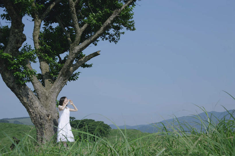 东方人,一个人,站,横图,室外,白天,正面,裙子,旅游,度假,草地,草坪,美景,植物,亚洲,仅一个年轻女性,仅一个女性,仅一个人,连衣裙,光线,景观,黄种人,娱乐,草,树,树木,蓝色,绿色,蓝天,天空,阳光,自然,天,站着,享受,休闲,景色,放松,生长,晴朗,成长,风光,半身裙,吊带裙,喊叫,自然风光,呐喊,万里无云,年轻女性,女人,女性,亚洲人,晴空,晴空万里,站立,彩图,全身