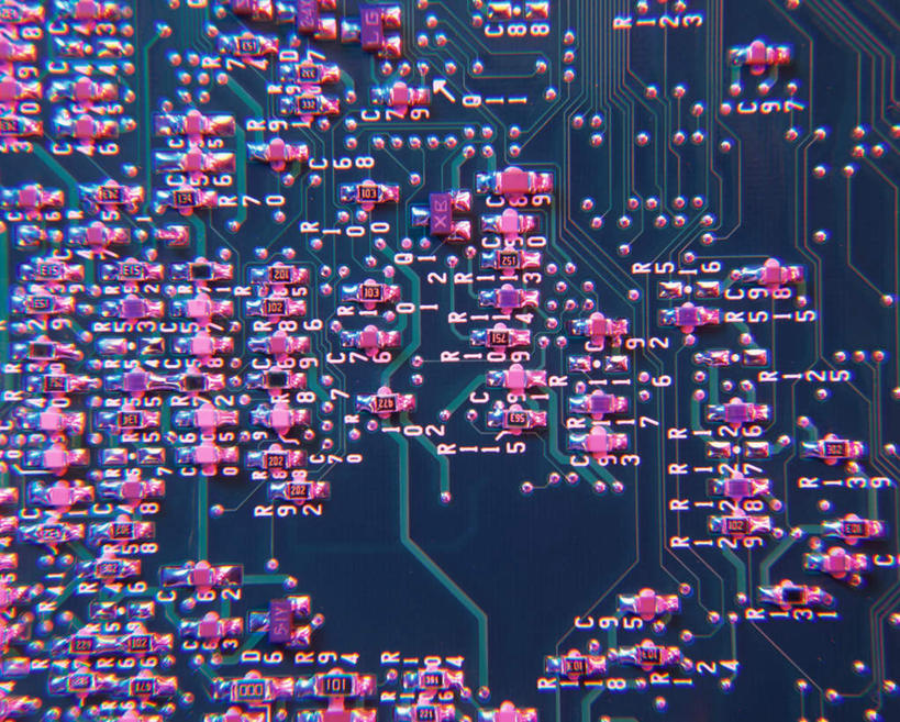 无人,横图,俯视,室内,特写,白天,电路,静物,金属制品,阴影,光线,金属,电路板,影子,银色,红色,线路板,芯片,半导体,电脑芯片,集成电路,彩图,高角度拍摄