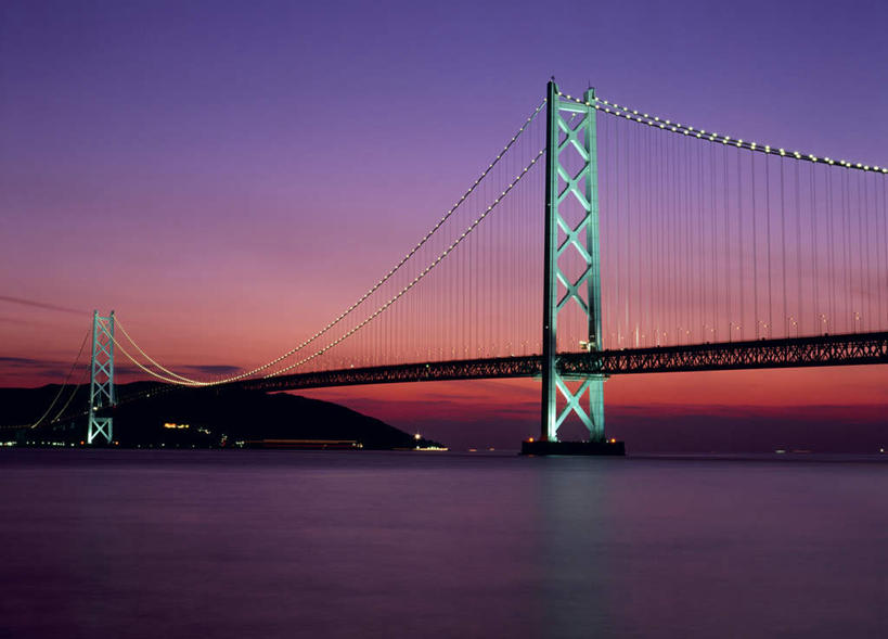 无人,横图,室外,白天,正面,旅游,度假,海浪,海洋,日落,大桥,立交桥,桥梁,日本,亚洲,浪花,晚霞,霞光,高架,斜拉桥,桥,娱乐,蓝色,蓝天,天空,海水,黄昏,天,享受,休闲,彩霞,放松,吊桥,海景,东亚,本州,本州岛,日本国,近畿地方,近畿,兵库,兵库县,神户,神户市,神戸,县厅,神戸市,淡路岛,明石海峡,明石海峡大桥,大海,风浪,海,海水的波动,近岸浪,涌浪,夕阳,彩图