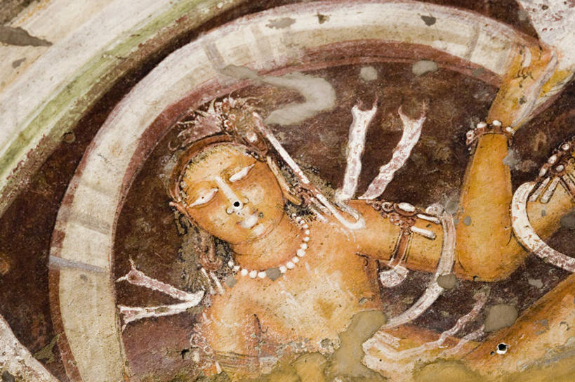 无人,横图,室内,特写,白天,正面,旅游,度假,绘画,名胜古迹,标志建筑,地标,建筑,印度,亚洲,节日,遗迹,艺术,装饰,墙,古迹,文化,文物,娱乐,建设,古建筑,壁画,墙壁,墙面,祈祷,享受,休闲,健康,旅游胜地,放松,许愿,宗教,信仰,纪念,华丽,修饰,祈求,点缀,基督教,天主教,修道院,南亚,信念,古文明,印度共和国,衬托,美观,雅致,雅观,马哈拉施特拉邦,神学院,修院,隐修院,阿旃陀,平安,画画,彩图