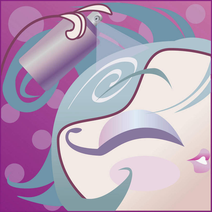 西方人,脸,头,脸颊,手,一个人,无人,举,闭眼,笑,微笑,露齿笑,方图,插画,室内,特写,白天,正面,美发,数码,科技,欧洲,欧洲人,仅一个年轻女性,仅一个女性,仅一个人,握,阴影,紫色背景,网络,高光,几何,计算机图形,合成,图画,画,瓶子,塑料制品,托,享受,休闲,手部,塑料瓶,放松,握着,单手,电脑合成图,数码合成图,合成图,塑形,漫画,发胶,写实,具体,具象,年轻女性,女人,女性,白种人,头部,脸部,脸蛋,面部,闭眼睛,闭着眼,闭着眼睛,举起,举手,举着,向上举,向上伸,向上托,半身,彩图,喷发定形剂