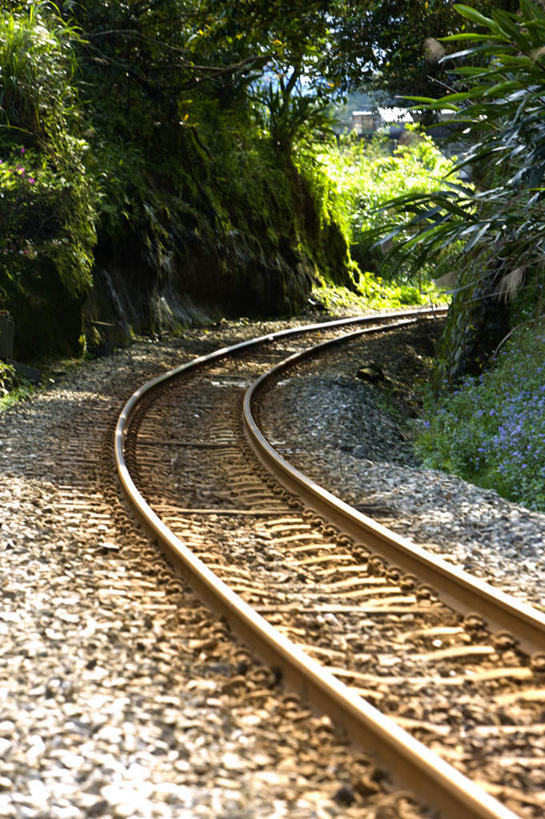 无人,竖图,室外,白天,正面,度假,石头,美景,树林,植物,城市风光,城市,路,铁路,台湾,中国,亚洲,曲折,弯曲,石子,景观,轨道,交通,铁轨,娱乐,树,树木,绿色,自然,享受,休闲,景色,放松,运输,蜿蜒,生长,成长,东亚,台北县,港澳台,中华人民共和国,台湾省,新北,新北市,石块,岩石,彩图,平溪区,台