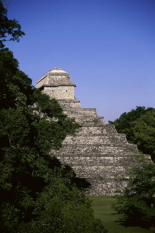 无人,竖图,室外,白天,正面,旅游,度假,草地,草坪,石头,名胜古迹,植物,地标,墨西哥,阴影,遗迹,光线,三角形,石子,影子,古迹,历史,文物,娱乐,古建筑,废墟,草,树,树木,蓝色,绿色,蓝天,天空,阳光,自然,天,享受,休闲,旅游胜地,金字塔,放松,生长,晴朗,成长,北美,陵墓,北美洲,玛雅金字塔,美洲,古文明,万里无云,帕伦克,恰帕斯,恰帕斯州,方锥形,北亚美利加洲,亚美利加洲,墨西哥合众国,仙人掌王国,玛雅神庙,帕伦克金字塔,石块,岩石,晴空,晴空万里,彩图,标志性建筑