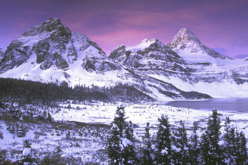 无人,公园,横图,室外,白天,正面,旅游,度假,石头,美景,日落,山,树林,雪,雪山,植物,大雪,加拿大,石子,冰,积雪,景观,山顶,山峰,晚霞,霞光,雪景,冬季,冬天,落日,山峦,娱乐,树,树木,绿色,自然,黄昏,享受,休闲,景色,彩霞,放松,寒冷,生长,成长,冰冷,北美,北美洲,自然风光,美洲,洛矶山脉,落基山脉,北亚美利加洲,亚美利加洲,严寒,冰凉,酷寒,凛冽,凛凛,极冷,卑诗省,不列颠哥伦比亚,不列颠哥伦比亚省,颠峰,极峰,夕照,石块,岩石,夕阳,彩图,阿西尼博因山,阿西尼博因山省立公园,斜阳