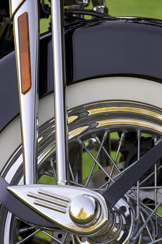 无人,竖图,室外,特写,白天,正面,草地,草坪,植物,摩托车,一辆,阴影,反射,影子,车,草,绿色,黑色,轮胎,交通工具,橡胶,载具,橡胶制品,车胎,彩图,外胎