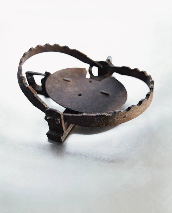 无人,竖图,俯视,室内,特写,白天,白色背景,静物,金属制品,阴影,生锈,反射,金属,影子,一个,摄影,影棚,单个,腐蚀,侵蚀,毁灭,歼灭,消灭,腐化,锈迹斑斑,彩图,高角度拍摄,影棚拍摄,拍摄,捕兽夹,捕兽器,清除