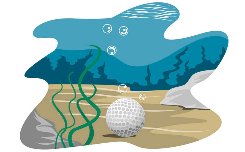 无人,横图,插画,室内,白天,正面,数码,科技,海底,水下,石头,阴影,网络,高尔夫,高尔夫球,石子,水底,高光,几何,计算机图形,合成,图画,画,泡泡,海藻,海底世界,海草,电脑合成图,数码合成图,高尔夫球杆,合成图,漫画,高尔夫运动,高尔夫球具,写实,具体,具象,海床,石块,岩石,彩图