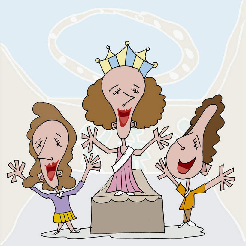 西方人,无人,三个人,站,举,伸展双臂,笑,微笑,露齿笑,方图,插画,室内,白天,正面,合作,竞争,数码,科技,皇冠,欧洲,欧洲人,一条,阴影,服装,网络,领奖台,高光,几何,计算机图形,合成,图画,注视,休闲装,画,一个,衣服,观察,看,托,站着,休闲,休闲服,服饰,单个,观看,电脑合成图,数码合成图,权威,察看,领导,象征,合成图,高贵,关注,荣誉,漫画,代表,绶带,写实,具体,具象,地位,权力,统治,年轻女性,女人,女性,白种人,王冠,敞开双臂,举起,举手,举着,伸开双臂,向上举,向上伸,向上托,展开双肩,站立,张开手臂,张开双臂,彩图,全身