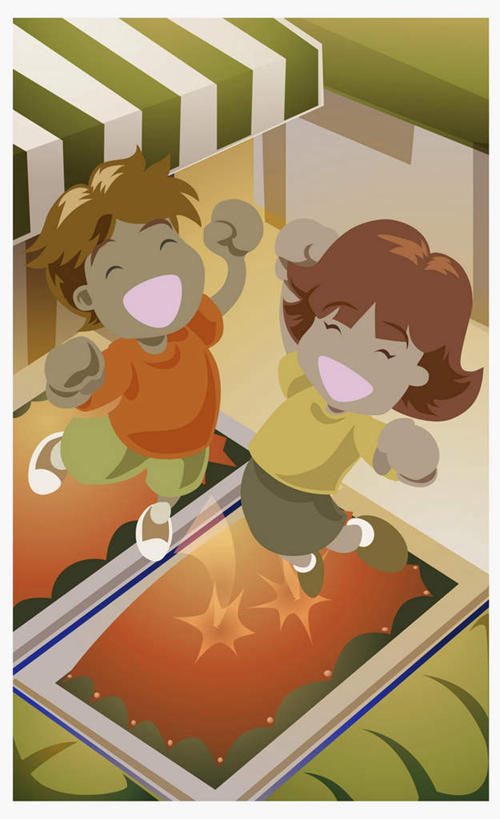 西方人,儿童,无人,两个人,家庭,游乐园,跳,举,笑,微笑,露齿笑,竖图,俯视,插画,室内,白天,锻炼,运动,数码,科技,蹦床,游乐场,欧洲,欧洲人,阴影,服装,网络,半空,高光,几何,计算机图形,合成,图画,注视,休闲装,画,小孩,衣服,观察,看,托,休闲,温暖,温馨,一家人,休闲服,活力,服饰,观看,电脑合成图,数码合成图,和睦,察看,优美,合成图,关注,漫画,写实,具体,具象,乐园,体育,男孩,男人,男性,女孩,女人,女性,白种人,举起,举手,举着,跳跃,向上举,向上伸,向上托,彩图,高角度拍摄,全身,健身,空中芭蕾,融洽,男生,女生