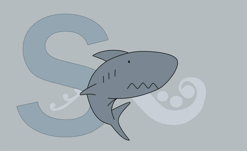 无人,横图,插画,室内,白天,正面,数码,科技,鲨鱼,野生动物,一条,阴影,蓝色背景,网络,英文,标志,文字,字符,字母,高光,几何,计算机图形,合成,图画,注视,标识,画,动物,观察,看,观看,英文字母,电脑合成图,数码合成图,察看,合成图,关注,凶猛,漫画,写实,具体,具象,残暴,凶残,沙鱼,彩图,全身