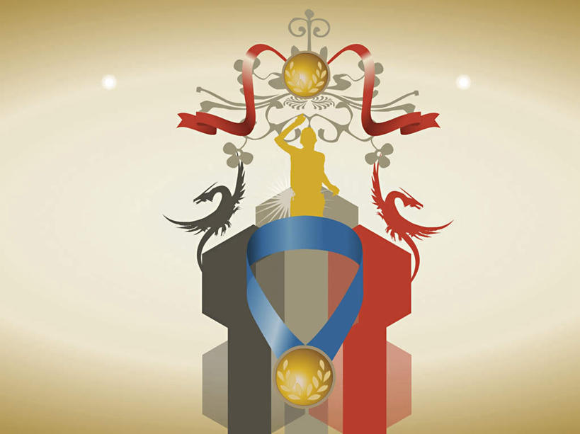 无人,横图,插画,室内,白天,正面,成功,胜利,数码,科技,阴影,网络,丝绸,丝带,缎带,高光,几何,计算机图形,合成,图画,绸带,画,一个,光彩,单个,电脑合成图,数码合成图,合成图,奖牌,荣誉,漫画,奖品,写实,具体,具象,荣耀,光荣,彩图,奖杯