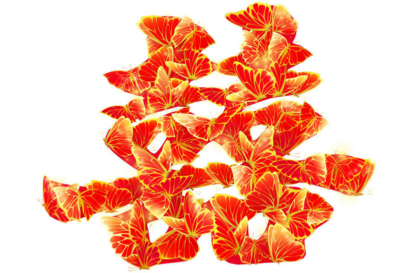 无人,横图,插画,留白,白色背景,婚礼,运气,数码,科技,蝴蝶,阴影,庆祝,装饰,网络,高光,几何,计算机图形,浪漫,祝福,合成,图画,传统,画,红色,汉字,财富,摄影,影棚,电脑合成图,数码合成图,创造力,合成图,中国文化,摄影棚,典礼,古典风格,漫画,喜字,窗花,写实,具体,具象,想法,彩图,影棚拍摄,爱,拍摄,传统文化