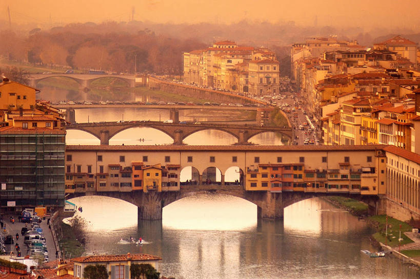 无人,横图,室外,河流,日落,建筑,意大利,佛罗伦萨,欧洲,反射,房屋,流水,城镇,图像,风景,摄影,建造,流动,住房,都市风光,反射镜,意大利文化,托斯卡纳区,亚诺河,彩图,旅行