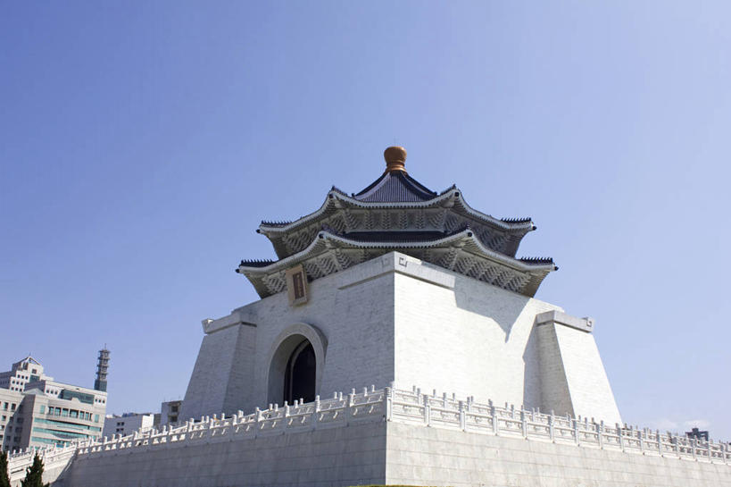 无人,横图,室外,白天,旅游,建筑,台湾,中国,亚洲,蓝色,风景,天空,地标建筑,美女,摄影,建造,纪念,留念,中正纪念堂,怀念,东亚,台北,万里无云,彩图,旅行