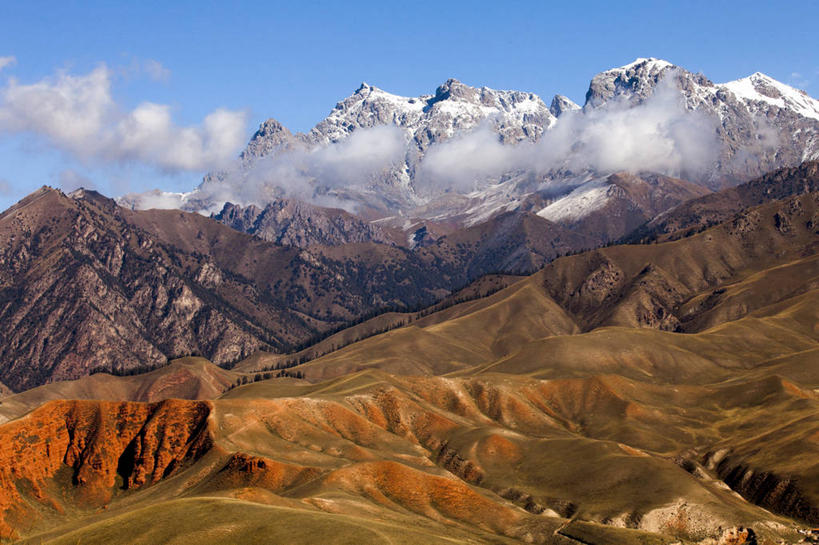 无人,横图,室外,白天,旅游,度假,旅途,神秘,美景,山,山脉,雪山,中国,亚洲,曲折,地形,景观,云,娱乐,风景,天空,自然,享受,休闲,景色,放松,摄影,宁静,自然风光,东亚,地貌,青海省,坎坷,崎岖,自然地理,彩图,旅行,祁连山