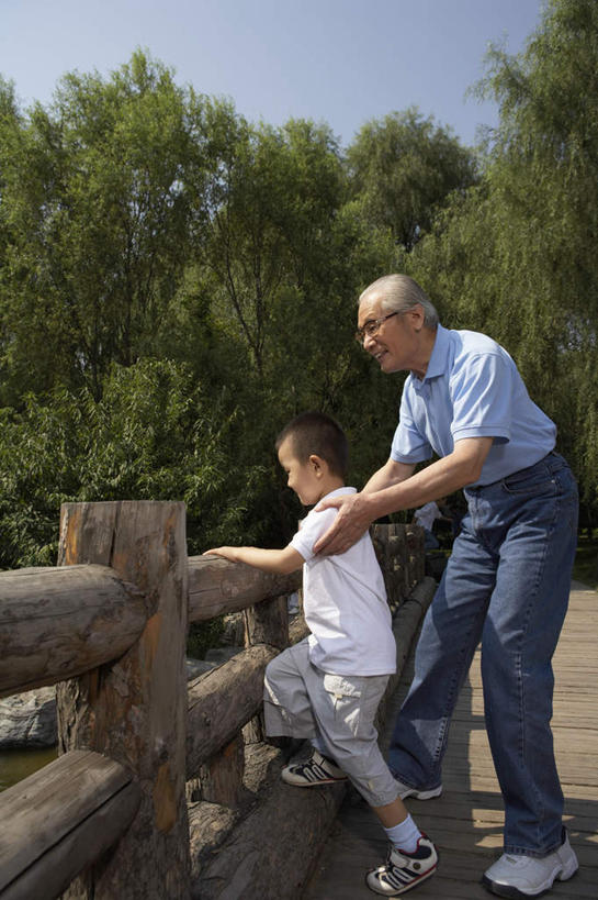 老年人,两个人,家庭,祖父,公园,站,微笑,竖图,留白,侧面,仰视,幸福,北京,中国,亚洲,裤子,眼镜,T恤,牛仔裤,绿色,自然,夏天,童年,生长,愉悦,关爱,播放,无忧无虑,老年男性,男孩,男人,男性,中国人,彩图,低角度拍摄,爱,欢乐,好奇心