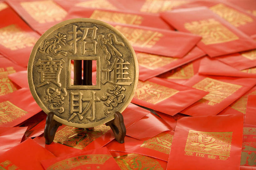 横图,俯视,室内,正面,桌子,北京,中国,春节,亚洲,装饰,财富,摄影,古董,繁荣,元旦,硬币,彩图,高角度拍摄,影棚拍摄,传统节日