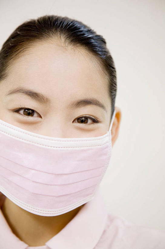 东方人,微笑,室内,白色背景,干净,生活方式,面罩,肖像,女人,亚洲人,年轻人,彩图,影棚拍摄,门诊部