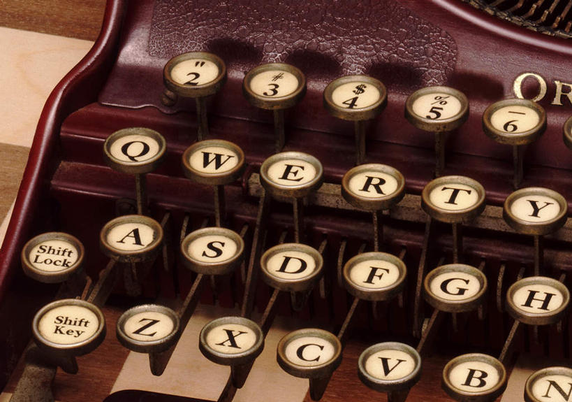 无人,横图,俯视,通讯,复古,符号,字母,古典,摄影,怀旧,打字机,彩图,高角度拍摄,影棚拍摄,过去