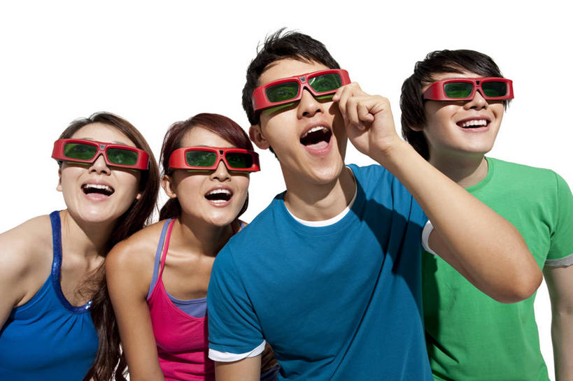 东方人,四个人,笑,横图,白色背景,正面,快乐,友谊,电影院,中国,亚洲,享乐,愉悦,东亚,3D眼镜,年轻男性,年轻女性,亚洲人,中国人,年轻人,休闲活动,半身,彩图,影棚拍摄