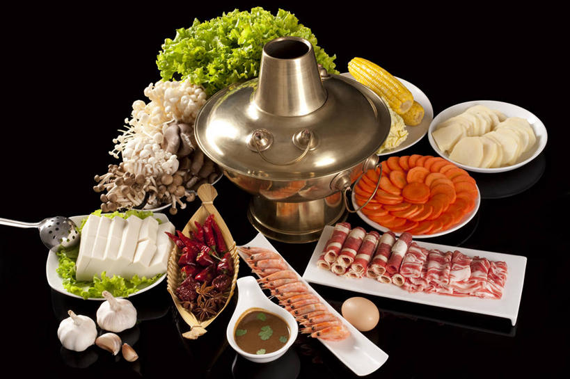 无人,横图,俯视,辣椒,蔬菜,静物,中国,亚洲,黑色背景,丰富,虾,食品,传统,火锅,饮食,摄影,膳食,中国文化,东亚,主菜,健康食物,海产,彩图,高角度拍摄,传统文化,成分