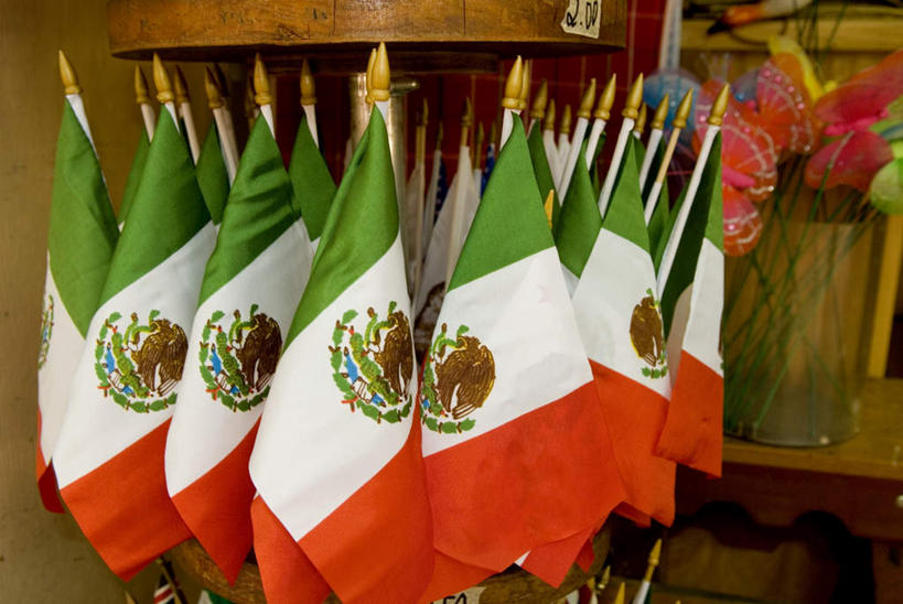 无人,横图,室内,白天,正面,柜子,蝴蝶,旗帜,国旗,花瓶,墨西哥,许多,阴影,光线,昆虫,旗杆,影子,墙,墙壁,墙面,玻璃制品,黄色,红色,蓝色,阳光,动物,玻璃瓶,瓶子,橱柜,北美,北美洲,美洲,益虫,北亚美利加洲,亚美利加洲,墨西哥合众国,仙人掌王国,旗,彩图