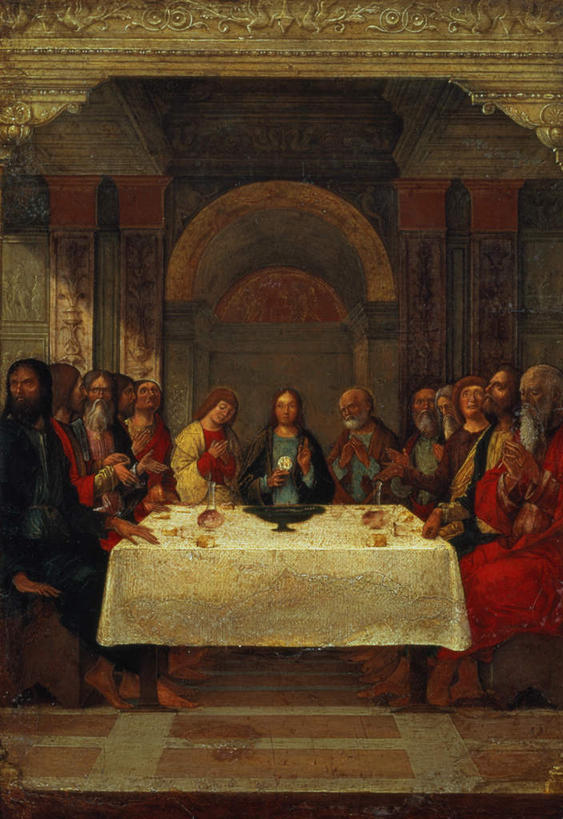 红酒,葡萄酒,西方人,无人,坐,横图,室内,白天,正面,民族服装,烹饪,绘画,西餐,晚餐,餐桌,桌子,杯子,椅子,油画,欧洲,欧洲人,节日,艺术,布料,高脚杯,木椅,料理,食品,红酒杯,酒类,许多人,古典,布纹,注视,文化,菜肴,美食,玻璃制品,酒,桌布,食物,饮料,餐巾,酒杯,工艺品,台布,观察,看,品味,祈祷,一群人,健康,红葡萄酒,西式,许愿,宗教,信仰,佳肴,餐台,观看,纪念,祈求,美术,察看,高雅,基督,基督教,关注,天主教,耶稣,救世主,美学,基利斯督,弥赛亚,默西亚,平安,男人,男性,中年男性,白种人,玻璃杯,坐着,彩图,全身,传统服装,民俗服,晚饭