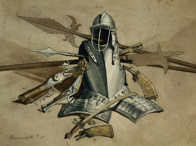 无人,横图,室内,白天,正面,绘画,安全,竞争,油画,对抗,艺术,冲突,盔甲,枪,防护,古典,破坏,文化,工艺品,品味,武器,战争,保护,美术,损坏,高雅,剑,攻击,威胁,对立,矛盾,兵器,保险,防御,长矛,铠甲,美学,敌对,挫败,斗争,抗拒,抗衡,杀伤,威慑,防具,防卫,平安,危险,彩图,甲胄