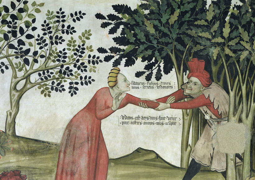 西方人,无人,两个人,夫妻,站,拉,横图,室内,白天,侧面,爱情,绘画,植物,叶子,油画,欧洲,欧洲人,弯腰,服装,艺术,标志,文字,字符,字母,绿叶,古典,浪漫,注视,文化,标识,树,树木,衣服,绿色,自然,工艺品,观察,看,品味,站着,嫩叶,恩爱,恋人,服饰,生长,成长,观看,美术,察看,高雅,衣着,穿着,关注,挣脱,美学,弯身,衣饰,摆脱,男人,男性,女人,女性,中年男性,中年女性,白种人,夫妇,情侣,叶,叶片,站立,半身,彩图,传统服装,伴侣